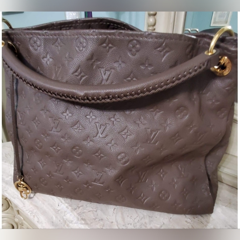 Louis Vuitton Artsy MM Monogram Empreinte Leather Shoulder Bag Brown